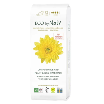Гігієнічні прокладки Eco by Naty extra normal plus з крильцями 4 краплі 12 шт. 244688