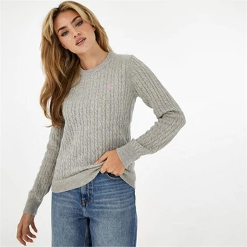 Кофта Jack Wills Tinsbury Merino Wool Cable Knitted Jumper Grey Marl, XXL (52) (11758989)
