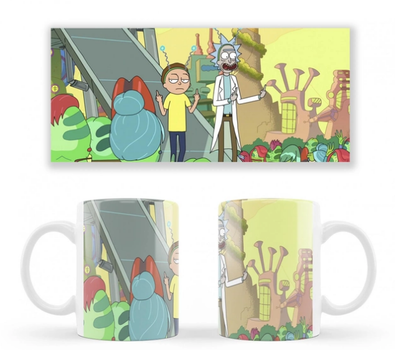 Чашка белая керамическая Rick and Morty Рик и Морти ABC