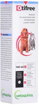 Roztwór do czyszczenia uszu dla psów i kotów VETOQUINOL Otifree 160 ml (DLZVEOHIP0001)