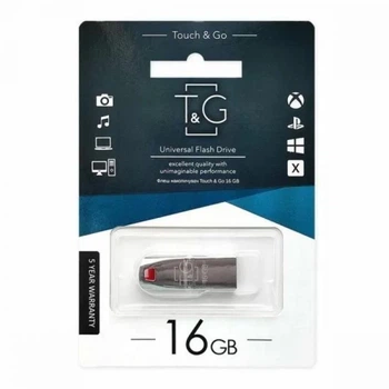 Флешка ЮСБ T&G 16Gb Chrome 115 USB Flash Drive 2.0 память 16 Гб Steel