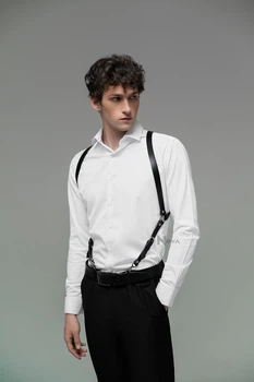 Портупея мужская Nova гартеры кожа натуральная XS Черная №469