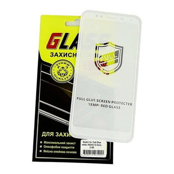 Защитное стекло для Xiaomi Redmi 5 Plus Full Glue (0.25 мм, 2.5D, белое) Люкс