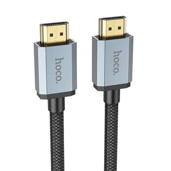 Кабель HDMI Hoco US03 2.0 с нейлоновой оплёткой и позолоченными коннекторами 4K 2m чёрный