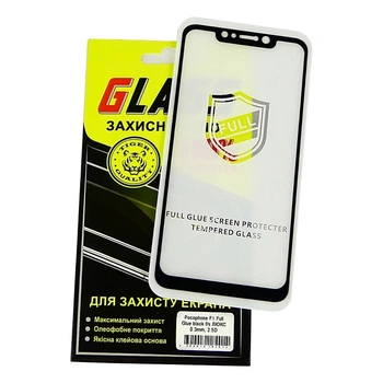 Защитное стекло для Xiaomi Pocophone F1 Full Glue (0.25 мм, 2.5D, чёрное) Люкс