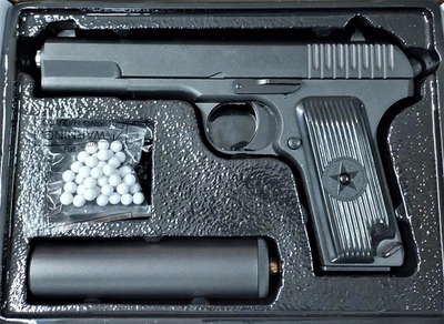 Страйкбольний пістолет спринговий Galaxy металевий з глушником G.33A (TT)