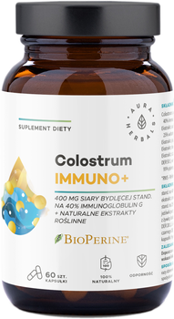 Aura Herbals Colostrum Immuno + BioPerine kapsułki 60 szt. (5902479613666)