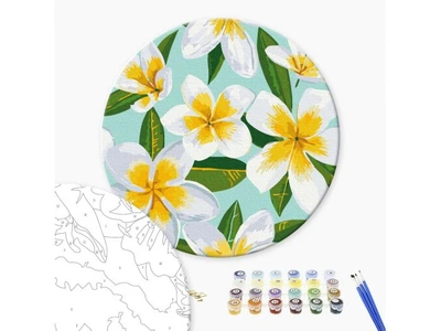 Картина по номерам круглая Плюмерия, Brushme (30 см), RC00046M