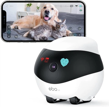 Роботизированная камера для домашних животных с колесами Enabot EBO SE, 1080P, автоматический круиз, двухстороннее аудио и ночное видение