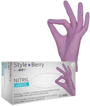 Перчатки нитриловые Ampri Style Berry неопудренные Размер XS 100 шт Лиловые (4044941009018)