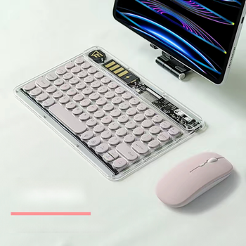 Беспроводной комплект, ультратонкая клавиатура на аккумуляторе с RGB подсветкой + мышь, + коврик (rose)