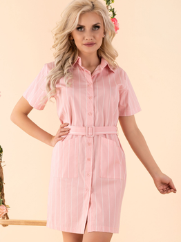 Плаття-сорочка жіноче Merribel Linesc L Рожеве (5907621611828)