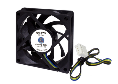Вентилятор Cooling Baby 70x70x15мм HB 12В 0,15А 24,3дБ, 600 - 3000 об/мин 4-pin PWM (7015 PWM)