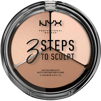 Палетка для контуринга NYX Professional Makeup 3 Steps To Sculpt Face Sculpting Palette Fair (1 шт.) (720620-645752-2)
