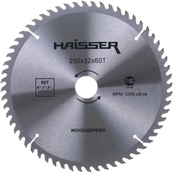 Диск пильный HAISSER по дереву - 250х32 60 зуб. (16475)