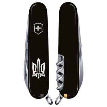 Ніж Victorinox Huntsman Ukraine Black "Тризуб ОУН" (1.3713.3_T0300u)