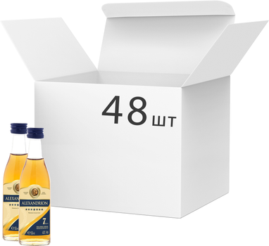 Упаковка крепкого алкогольного напитка Alexandrion 7* 0.05 л 40% х 48 шт (5942122000139)