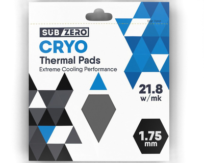 Термопрокладка SubZero CRYO 100x100x1.75 мм SubZero Thermal Pad 21.8 W/mK сіра