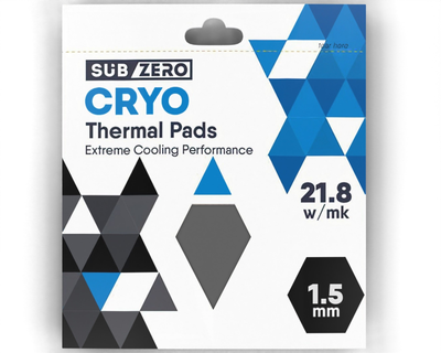 Термопрокладка SubZero CRYO 100x100x1.5 мм SubZero Thermal Pad 21.8 W/mK сіра