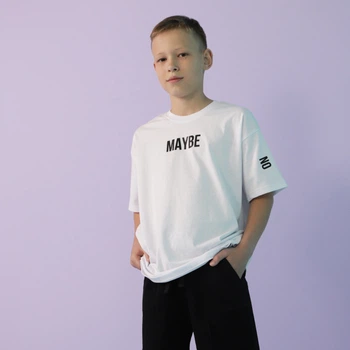 Футболка для парня GBI Teens Maybe Белый на рост 146 (13745)