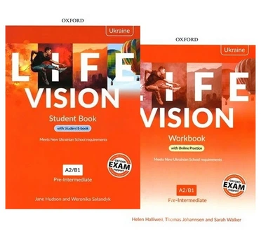 Комплект Life Vision Pre-Intermediate (Edition for Ukraine) Student's Book + Workbook with Online Practice (Учебник + тетрадь). ISBN 9780194080323/9780194080439