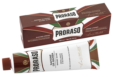 Odżywczy krem ​​do golenia Proraso do grubego zarostu z Masłem Shea i Olejkiem z drzewa sandałowego 150 ml (8004395001095)