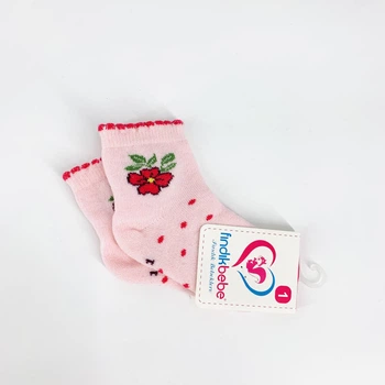 Шкарпетки дитячі, арт. 7541, FINDIK BEBE, рожеві/горох/махра, розмір 10-12см, 1 рік.