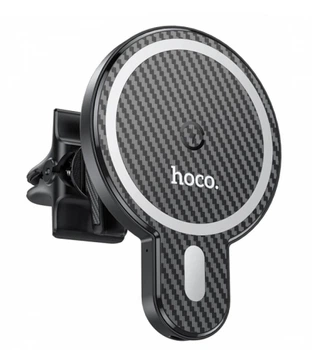 Холдер Hoco CA85 Ultra-fast magnetic wireless charging car holder Black