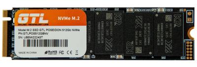 Накопичувач SSD GTL m.2 NVMe 512Gb Poseidon 500480480 (GTLPOS512GBNV)
