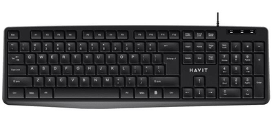 Клавіатура Havit HV-KB2006, Black, USB, кабель 1.3 м (6939119048501)
