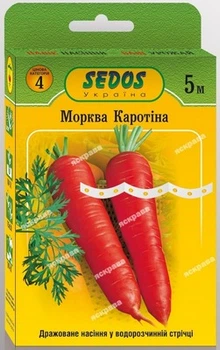 Семена Яскрава Морковь Каротина на ленте 5 м (29412)