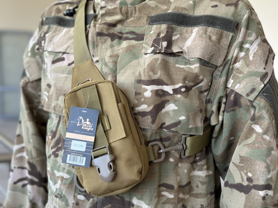 Сумка тактична барсетка на плече SILVER KNIGHT сумка під телефон та документи з кишенею під карти Койот (9119-coyote)