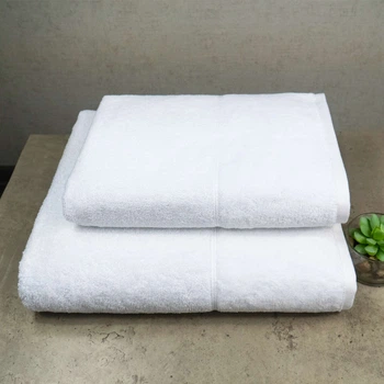 Набор полотенец велюр/махра 2шт GM Textile 50x90см, 70x140см Премиум качества Milado 550г/м2 (Белый)