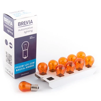 Галогенна лампа BREVIA PY21W AMBER 12V 21W 12302C