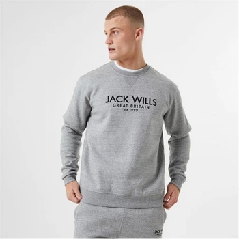 Толстовка Jack Wills Belvue Graphic Logo Crew Neck Grey Marl, L (48) (11807257)