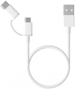 Кабель Xiaomi Mi 2-in-1 USB Cable Micro USB to Type C 30 cm (6970244524928)