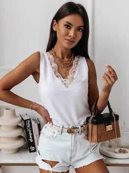 Fashions • Блузка без рукавів з глибоким декольте "Glo" Fashions 46-48 білий (4711-фг)