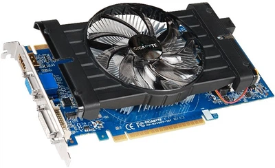 Видеокарта Gigabyte GeForce GTX 550 Ti (1 ГБ, GDDR5, 192 бит, 900/4100 МГц, VGA, DVI, HDMI, GV-N5 Б/У