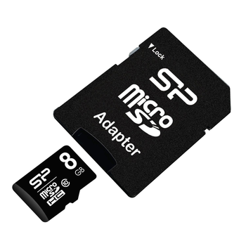 Карта пам'яті Silicon Power MicroSDHC card 8G C10 + adapter (SP008GBSTH010V10SP)