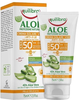 Солнцезащитный крем Equilibra Aloe 40% SPF50+ против морщин 75 мл (8000137015535)