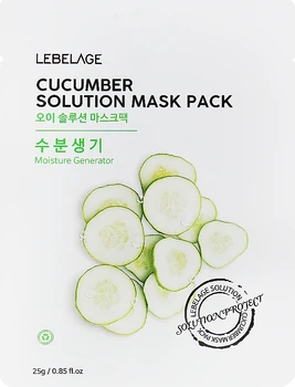 Маска для обличчя тканинна з огірком - Lebelage Cucumber Solution Mask 25g (851079-31687)