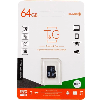 Карта памяти T&G microSDXC 64Gb UHS-1 (Class 10)