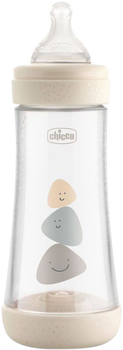 Пляшка для годування Chicco Perfect 5 пластикова з силіконовою соскою 4м+ 300 мл Бежева (20235.30.40)