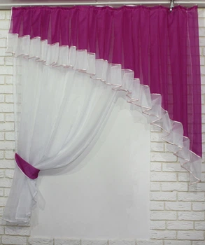 Кухонный комплект VR-Textil № 062к шторка с ламбрекеном фуксия 150х170 см (50-069)