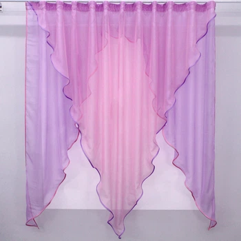 Кухонна фіранка VR-Textil № 009к бузковий з рожевим 280х170 см (50-315)