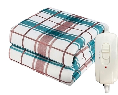 Электропростынь с подогревом 120х160 полуторная Electric Blanket, Турция, 2 года гарантии, 100 Ватт, в клеточку