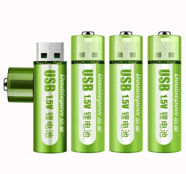 Аккумулятор USB AA 1800mwh 1.5v Lithium Ion Li-Ion - перезаряжаемая батарея 4 шт Doublepow