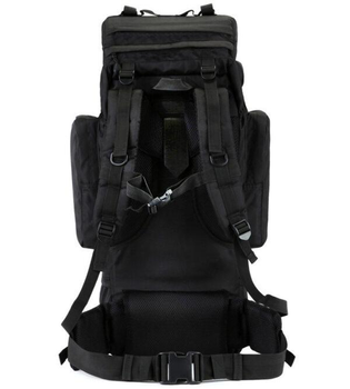 Рюкзак армійський з підсумками на 70 л, A21, (65х16х35 см), Чорний ART 8145