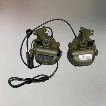 Навушники тактичні Earmor M32X Mark3, активні, з кріпленням на шолом і знімним мікрофоном, колір Олива (243816)