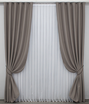 Комплект штор VR-Textil блекаут Bagema Rvs №1242ш Какао 150х270 см 2 шт (33-0063)
